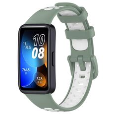 Per cinturino di ricambio in silicone bicolore Huawei Band 8 (verde chiaro bianco)