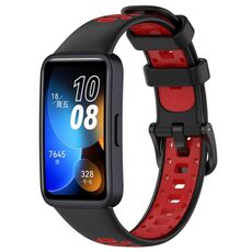 Per cinturino di ricambio in silicone bicolore Huawei Band 8 (nero rosso)