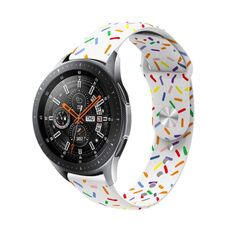 Cinturino per orologio in silicone con motivo ovale colorato con fibbia inversa universale da 20 mm (bianco)