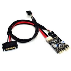 USB 2.0 da 9 pin a doppio connettore a 9 pin HUB da 1 a 2 adattatore per connettore di estensione con cavo di alimentazione SATA