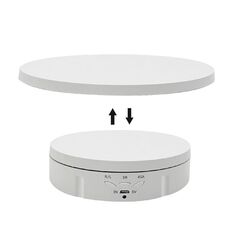 Espositore per riprese dal vivo di gioielli rotanti con giradischi plug-in 2 in 1, colore: pulsante bianco