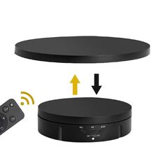Espositore per riprese dal vivo per gioielli rotanti con giradischi plug-in 2 in 1, colore: nero Telecomando