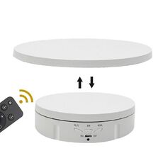 Espositore per riprese dal vivo per gioielli rotanti con giradischi plug-in 2 in 1, colore: bianco Telecomando