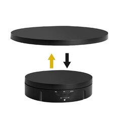 Espositore per riprese dal vivo di gioielli rotanti per giradischi di ricarica 2 in 1, colore: pulsante nero