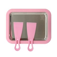 Mini macchina per yogurt fritto per uso domestico Vassoio per ghiaccio fritto fai-da-te fatto in casa per bambini, colore: acciaio inossidabile rosa 22,5x17,5 cm