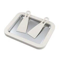 Mini macchina per yogurt fritto per uso domestico Vassoio per ghiaccio fritto fai-da-te fatto in casa per bambini, colore: lega di alluminio bianco 22,5x17,5 cm