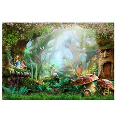 150 x 210 cm Fantasy Foresta Fotografia Sfondo Panno Cartone Animato Bambini Festa Decorazione Sfondo(605)