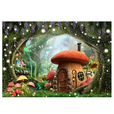 150 x 210 cm Fantasy Foresta Fotografia Sfondo Panno Cartone Animato Bambini Festa Decorazione Sfondo(5284)