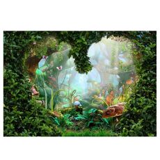 150 x 210 cm Fantasy Foresta Fotografia Sfondo Panno Cartone Animato Bambini Festa Decorazione Sfondo (6359)