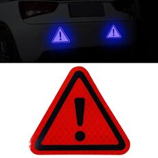 10 pezzi adesivi riflettenti triangolari di coda per auto adesivi di sicurezza segnali di pericolo adesivi per auto(rosso)