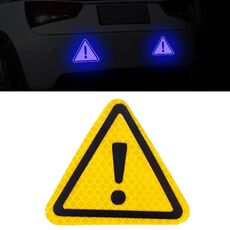 10 pezzi adesivi riflettenti triangolari di coda per auto adesivi di sicurezza segnali di pericolo adesivi per auto(giallo)