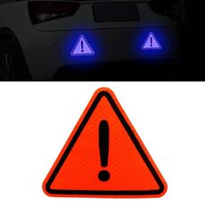 10 pezzi adesivi riflettenti triangolari di coda per auto adesivi di sicurezza segnali di pericolo adesivi per auto (arancione)