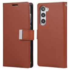Per Samsung Galaxy S23+ 5G GOOSPERY RICH DIARY Custodia in pelle per telefono Crazy Horse Texture (marrone)