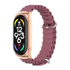 Per Xiaomi Mi Band 6/5/4/3 MIJOBS CS Marine Cinturino in silicone traspirante (vino rosso oro rosa)
