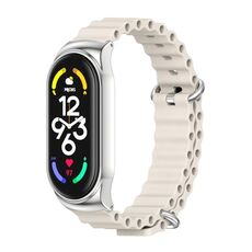 Per Xiaomi Mi Band 6/5/4/3 MIJOBS CS Marine Cinturino in silicone traspirante (grigio argento)