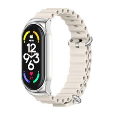 Per Xiaomi Mi Band 7/7 NFC MIJOBS CS Marine Cinturino in silicone traspirante (grigio argento)