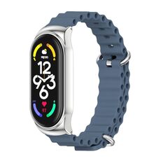 Per Xiaomi Mi Band 7/7 NFC MIJOBS CS cinturino in silicone marino traspirante (spazio blu argento)