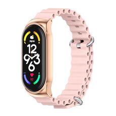 Per Xiaomi Mi Band 7/7 NFC MIJOBS CS Marine Cinturino in silicone traspirante (oro rosa rosa)