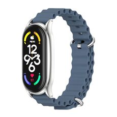 Per Xiaomi Mi Band 7/7 NFC MIJOBS PLUS Cinturino per orologio traspirante in silicone marino (blu siderale argento)