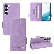 Custodia per telefono in pelle con chiusura magnetica per Samsung Galaxy S23 5G (viola)