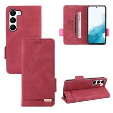 Custodia per telefono in pelle con chiusura magnetica per Samsung Galaxy S23 5G (rosso)