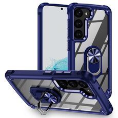 Per Samsung Galaxy S23 5G TPU + custodia protettiva per obiettivo PC con supporto ad anello (blu)