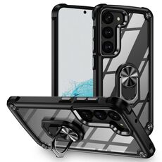 Per Samsung Galaxy S23 5G TPU + custodia protettiva per obiettivo PC con supporto ad anello (nero)