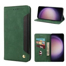 Per Samsung Galaxy S23 5G Skin Feel Custodia in pelle per splicing (verde)