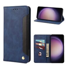 Per Samsung Galaxy S23 + 5G Skin Feel Custodia in pelle per splicing (blu)
