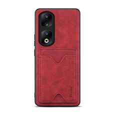Per Honor 90 Pro Denior Custodia per telefono con supporto per slot per schede con cover posteriore in PU (rosso)
