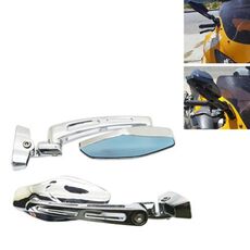 1Pair SF-062 Specchio retrovisore specchietto retrovisore modificato per moto (placcatura argento)
