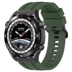 Per Huawei Watch Ultimate Long & Short Sports Set di cinturini in silicone tinta unita (verde scuro)