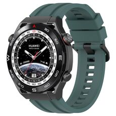 Per Huawei Watch Ultimate Long & Short Sports Set di cinturini in silicone tinta unita (verde oliva)