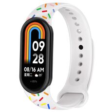 Per Xiaomi Band 8 Sports Rainbow Dots Cinturino con fibbia in silicone (bianco)