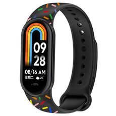 Per Xiaomi Band 8 Sports Rainbow Dots Cinturino con fibbia in silicone (nero)