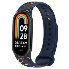 Per Xiaomi Band 8 Sports Rainbow Dots Cinturino con fibbia in silicone (blu notte)