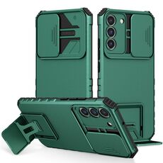 Per Samsung Galaxy S22+ 5G Supporto stereoscopico Custodia scorrevole per telefono camshield (verde)