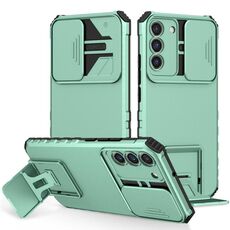 Per Samsung Galaxy S22+ 5G Supporto stereoscopico Custodia scorrevole per telefono camshield (verde chiaro)