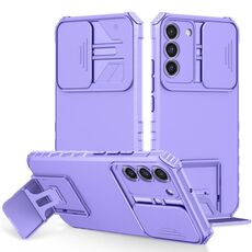 Per Samsung Galaxy S22+ 5G Supporto stereoscopico Custodia scorrevole per telefono camshield (viola)