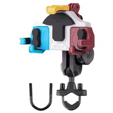 MOTOSLG Supporto per morsetto per telefono moto granchio Supporto per barra di tipo U con blocco antifurto (blu bianco rosso)