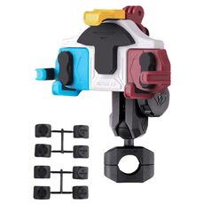 MOTOSLG Crab Supporto per morsetto per telefono moto O-Type Supporto per specchietto retrovisore con blocco antifurto (Blu Bianco Rosso)