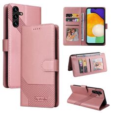Custodia in pelle magnetica per Samsung Galaxy A14 5G GQUTROBE Skin Feel (oro rosa)