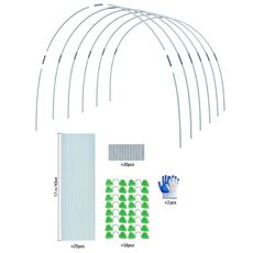 Arco da giardino Cerchi per serre in acciaio antiruggine Telaio per tunnel Supporto per piante, Speci: M 4 aste 6 archi