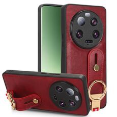 Per Xiaomi 13 Custodia per telefono posteriore in pelle con cinturino ultra (rosso)