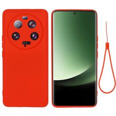 Custodia per telefono antiurto in silicone liquido di colore puro per Xiaomi 13 Ultra 5G (rosso)