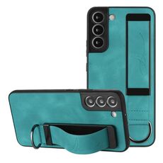 Per Samsung Galaxy S22 + 5G Custodia per cellulare posteriore in pelle con supporto per cinturino (verde)