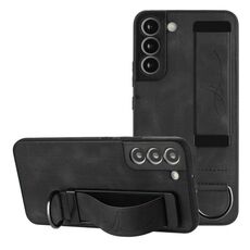Per Samsung Galaxy S22 + 5G Custodia per cellulare posteriore in pelle con supporto per cinturino (nero)