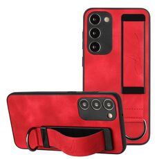 Per Samsung Galaxy S23 + 5G Custodia per cellulare posteriore in pelle con supporto per cinturino (rosso)