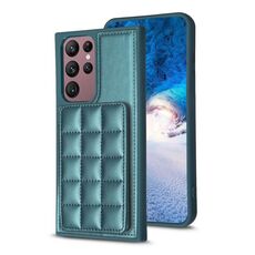 Per Samsung Galaxy S22 Ultra 5G Grid Card Slot Custodia per telefono (verde)