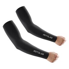 MOTOSLG 1 Paio Protezione Solare Ghiaccio Maniche Spiaggia Equitazione Pesca Polsini, Taglia:L(Nero)